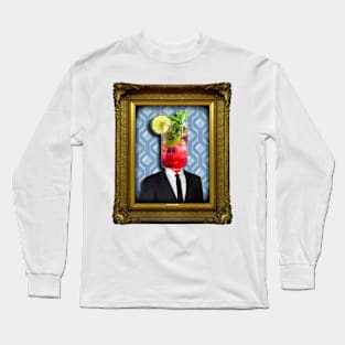 Cocktail Man in Vintage Frame Long Sleeve T-Shirt